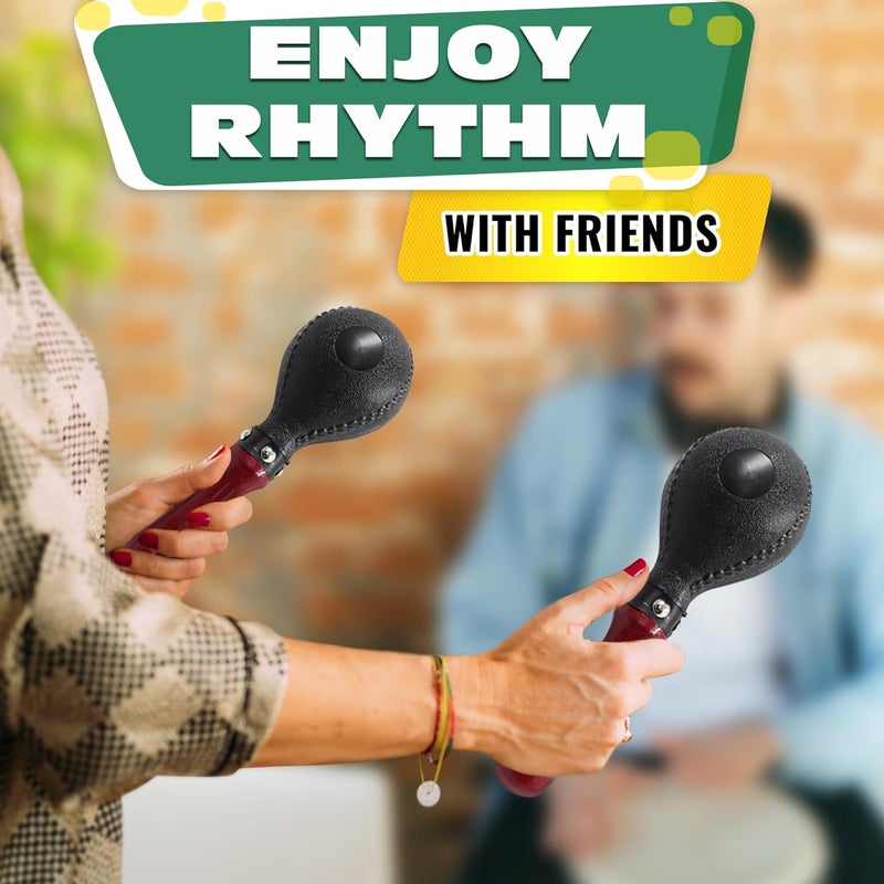 KETAR 2 Pcs Maracas for Adults – 10.2” Durable Percussion Instrument, Good for Mexican Music, Parties, and Performance, Mexican Maracas Percussion Shaker Instrument with Vibrant Sound & Stylish Design - Image 5